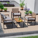 Zestaw mebli ogrodowych ze stali i technorattanu Alice