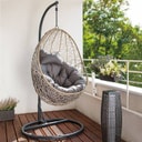 Fotel wiszący cappuccino / antracyt Alex