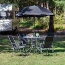 Zestaw mebli ogrodowych z parasolem Makasar