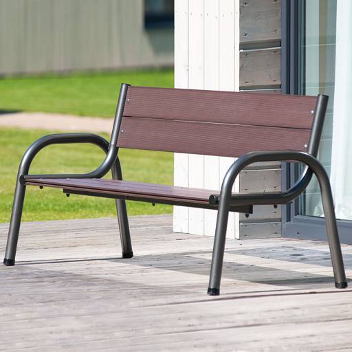Garden bench with backrest