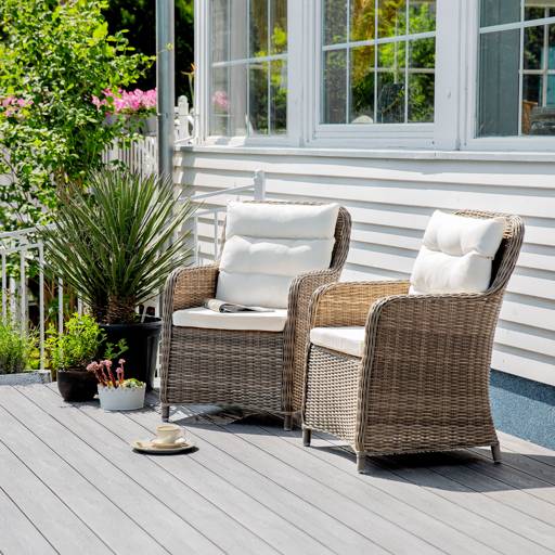 Set of 2 polyrattan chairs Cecile