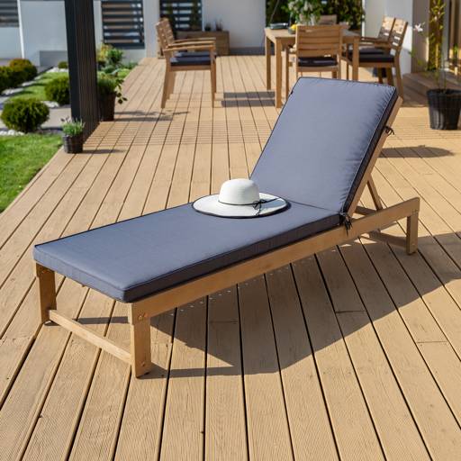 Wooden sun lounger Roxane