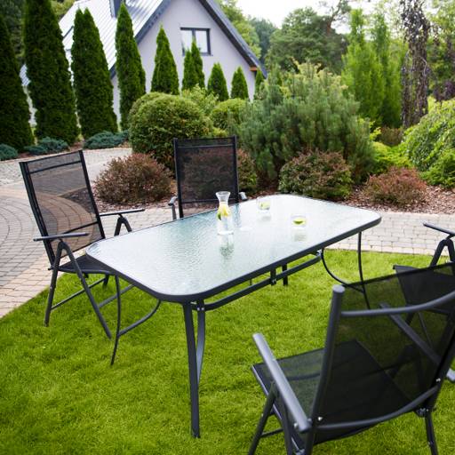 Garden table with glass top 150 x 90 cm Genua