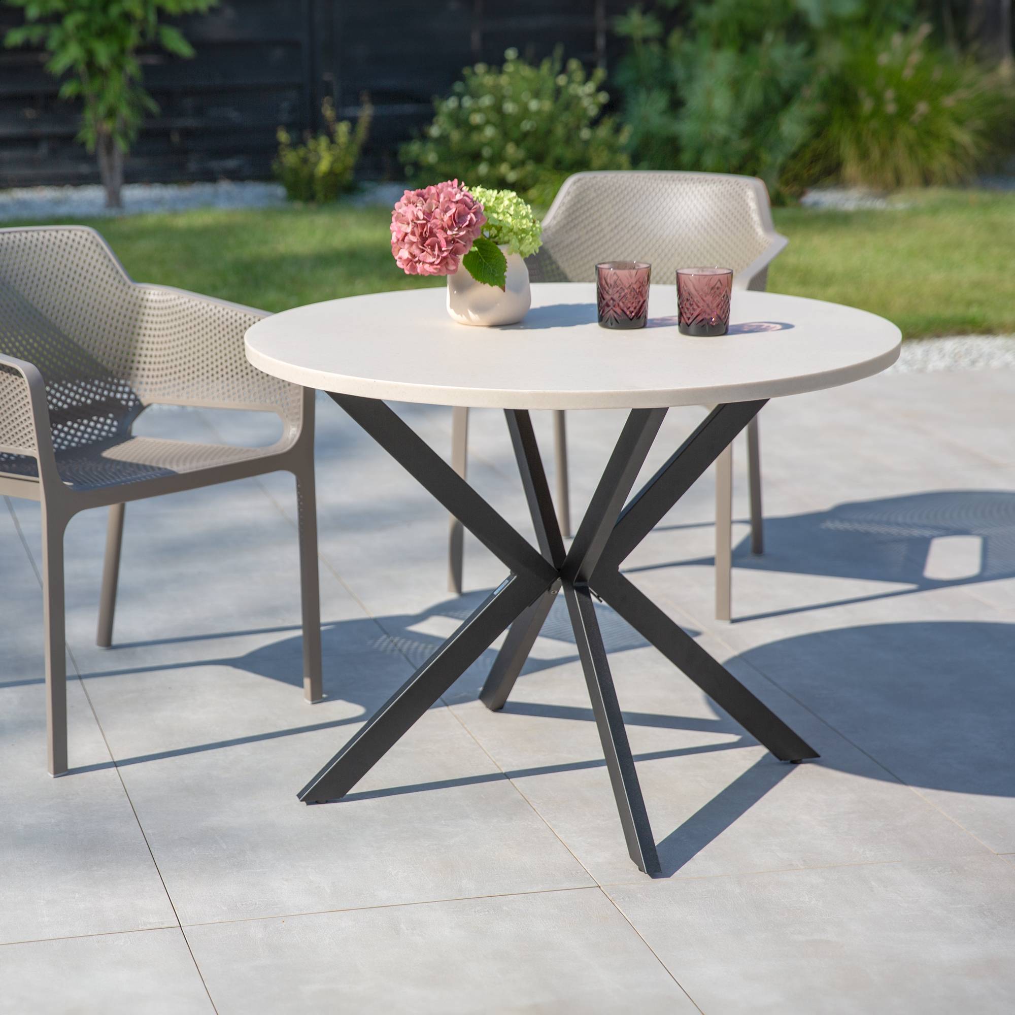 Runder Gartentisch für Terrasse Lukka 100 cm