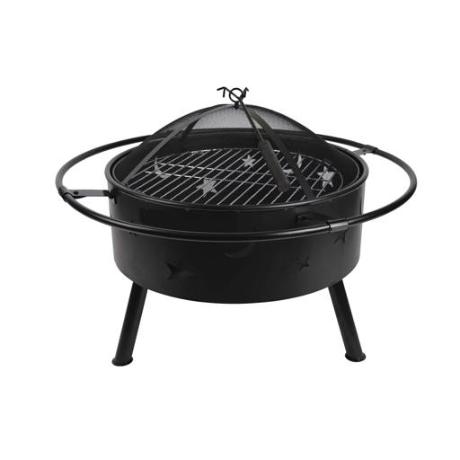 Garden firepit with grate and lid 82 cm