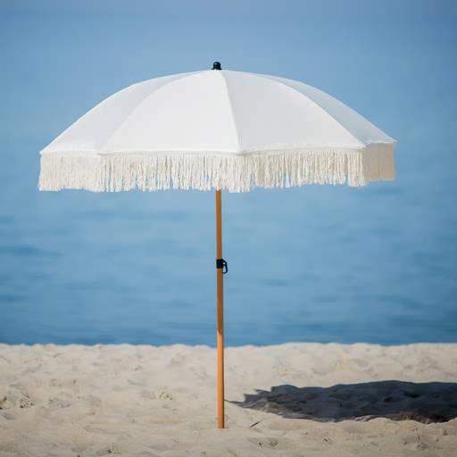Garden parasol with fringes 2 m