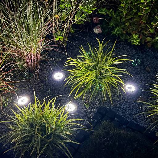 Set of 4 garden ground spike lamps